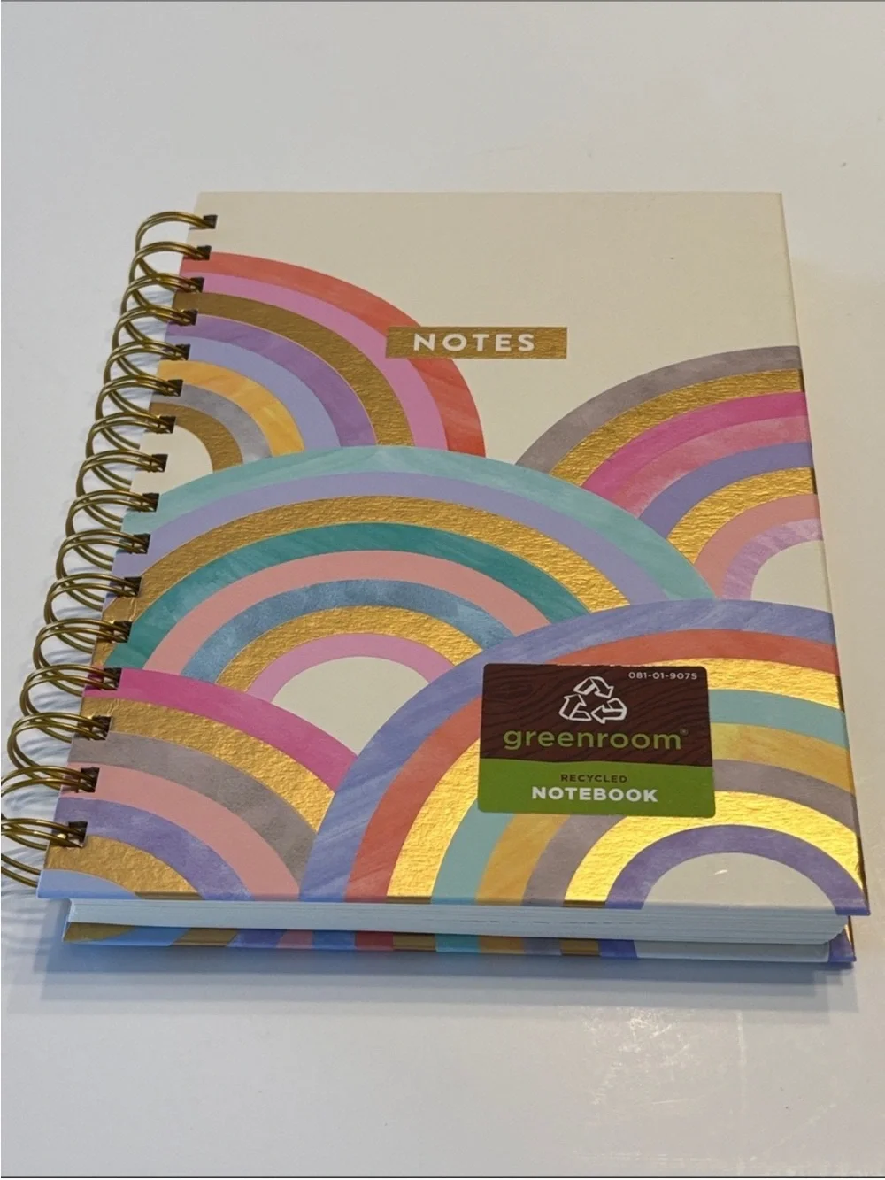 Greenroom Recycled Rainbow Theme Spiral Notebook Bundle of 2